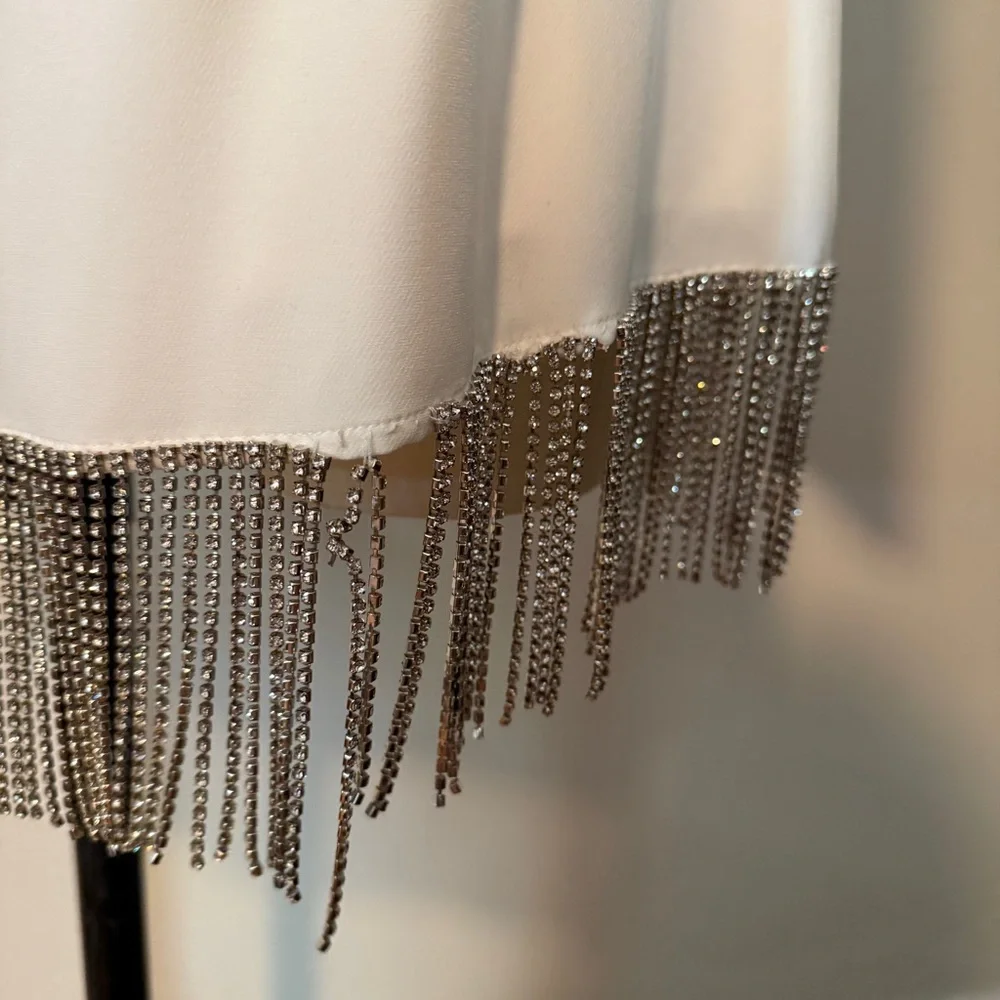 Gianni Bini White Rhinestone Fringe Two Piece Set - Picture 10 of 14